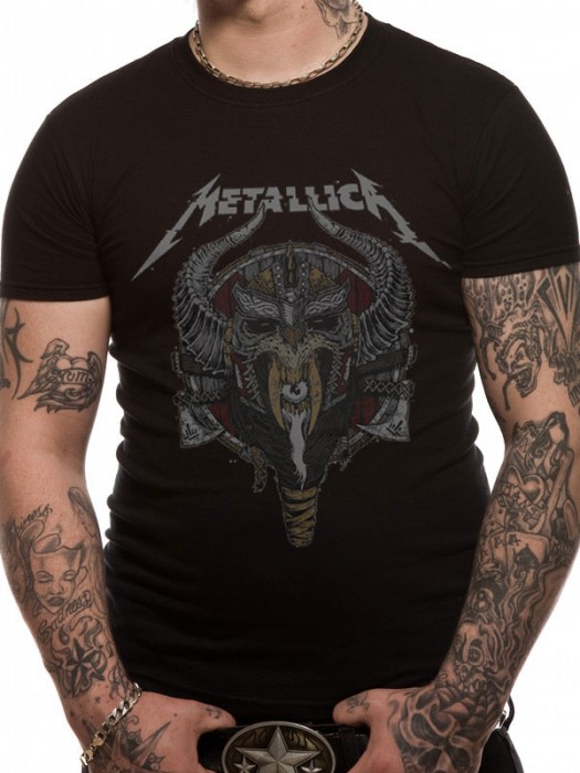 METALLICA T SHIRT Official Merchandise METALLICA - VIKING (UNISEX)   Black t-shirt